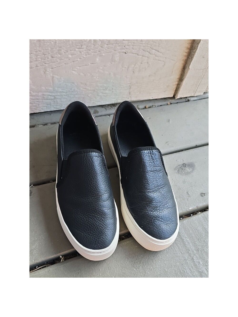 UGG Cahlvan Slip On Sneaker Women's Size 10 US Black Leather Shoes